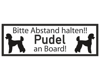 Aufkleber Pudel an Board