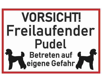 Aufkleber Vorsicht Pudel - Ansicht 1