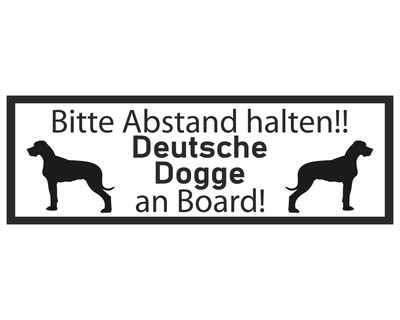 Aufkleber Deutsche Dogge an Board