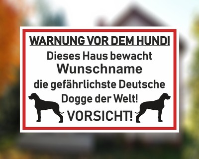 Aufkleber Deutsche Dogge Warnung