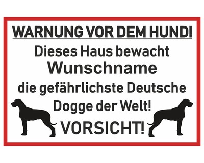 Aufkleber Deutsche Dogge Warnung