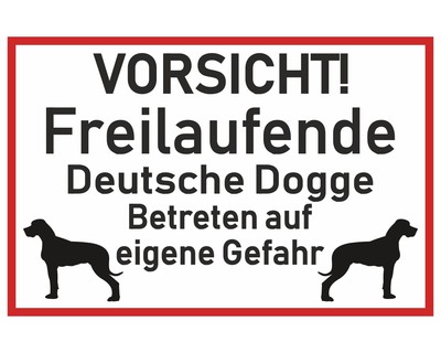 Aufkleber Vorsicht Deutsche Dogge - Ansicht 1