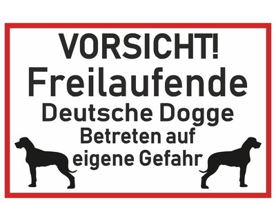 Aufkleber Vorsicht Deutsche Dogge