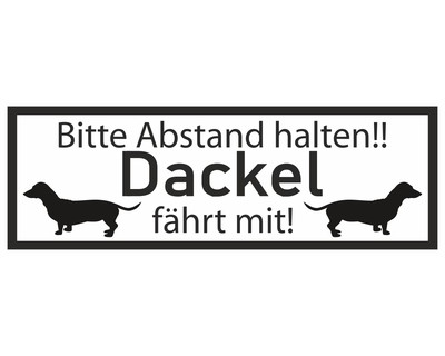 Aufkleber Dackel fhrt mit