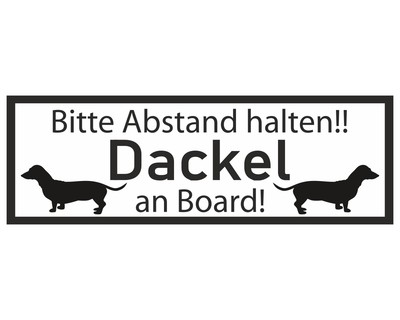 Aufkleber Dackel an Board