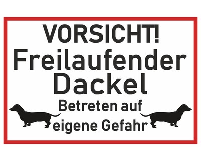 Aufkleber Vorsicht Dackel