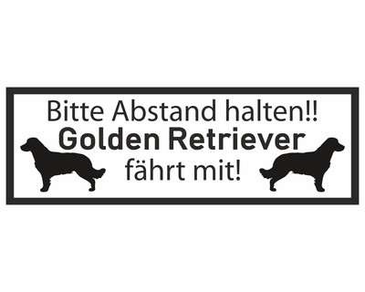 Aufkleber Golden Retriever fhrt mit