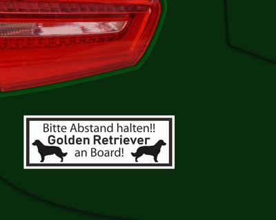 Aufkleber Golden Retriever an Board