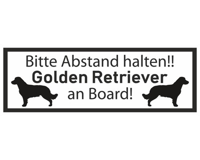 Aufkleber Golden Retriever an Board