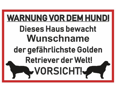 Aufkleber Golden Retriever Warnung - Ansicht 1