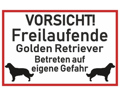 Aufkleber Vorsicht Golden Retriever - Ansicht 1