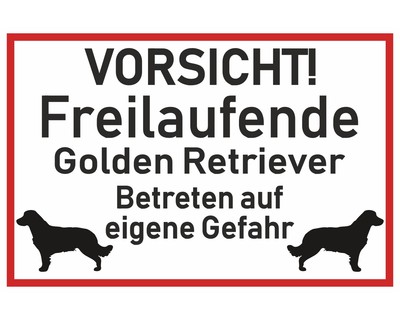 Aufkleber Vorsicht Golden Retriever Aufkleber