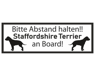 Aufkleber Staffordshire Terrier an Board Aufkleber