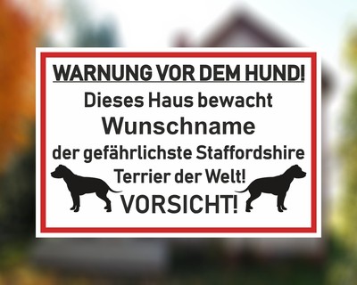 Aufkleber Staffordshire Terrier Warnung