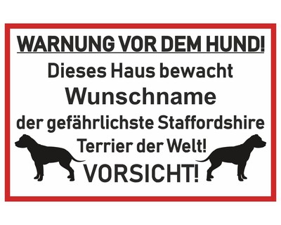 Aufkleber Staffordshire Terrier Warnung - Ansicht 1