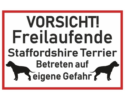 Aufkleber Vorsicht Staffordshire Terrier - Ansicht 1