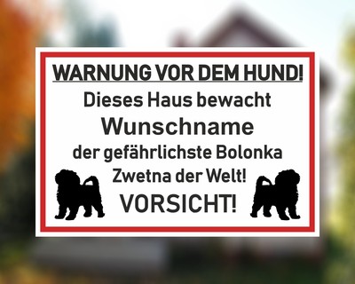 Aufkleber Bolonka Zwetna Warnung