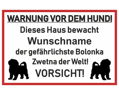 Aufkleber Bolonka Zwetna Warnung - Ansicht 1