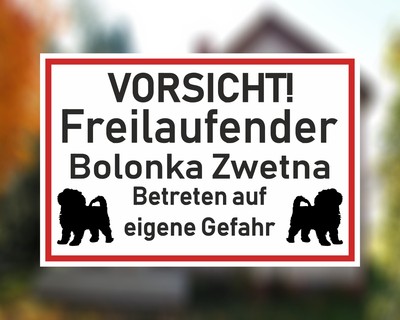 Aufkleber Vorsicht Bolonka Zwetna Aufkleber