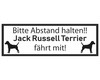 Aufkleber Jack Russell Terrier fhrt mit Aufkleber