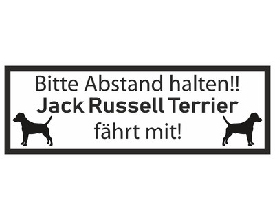 Aufkleber Jack Russell Terrier fhrt mit Aufkleber