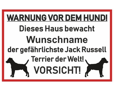 Aufkleber Jack Russell Terrier Warnung - Ansicht 1