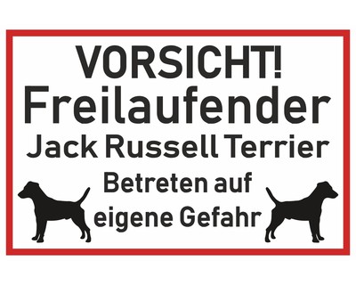 Aufkleber Vorsicht Jack Russell Terrier