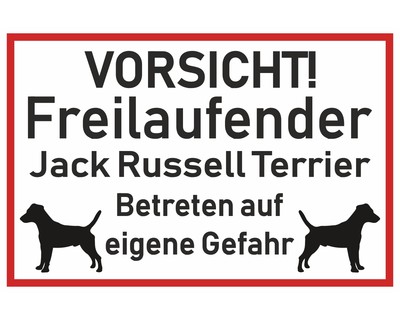 Aufkleber Vorsicht Jack Russell Terrier - Ansicht 1