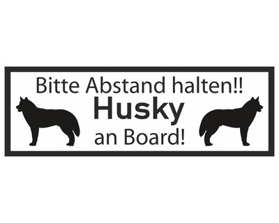 Aufkleber Husky an Board