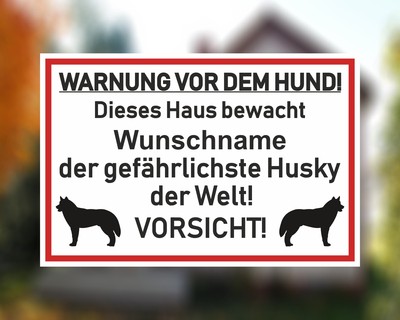 Aufkleber Husky Warnung Aufkleber