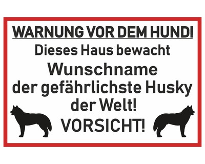 Aufkleber Husky Warnung - Ansicht 1