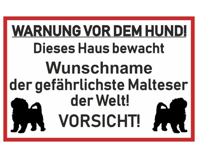 Aufkleber Malteser Warnung - Ansicht 1