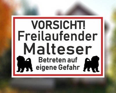 Aufkleber Vorsicht Malteser Aufkleber