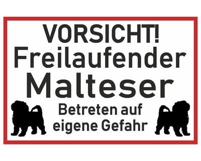 Aufkleber Vorsicht Malteser - Ansicht 1