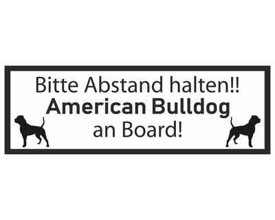Aufkleber American Bulldog an Board