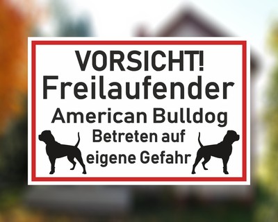 Aufkleber Vorsicht American Bulldog