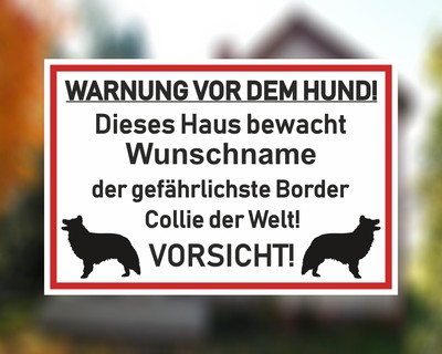 Aufkleber Border Collie Warnung