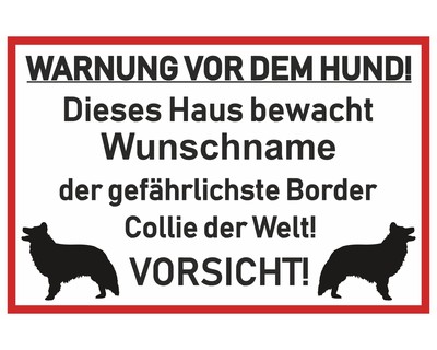 Aufkleber Border Collie Warnung - Ansicht 1