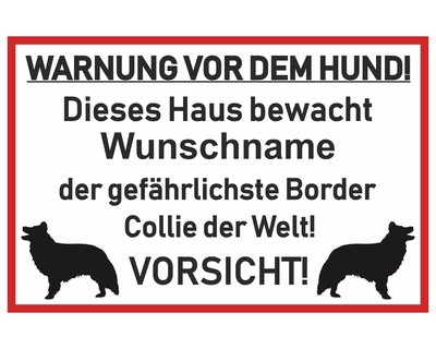 Aufkleber Border Collie Warnung