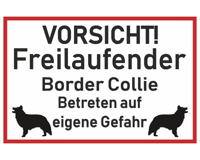 Aufkleber Vorsicht Border Collie