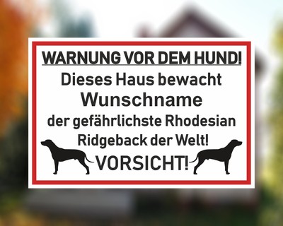 Aufkleber Rhodesian Ridgeback Warnung