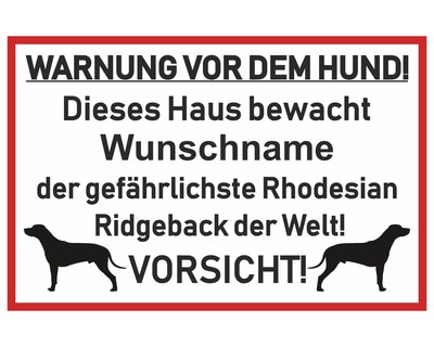Aufkleber Rhodesian Ridgeback Warnung - Ansicht 1