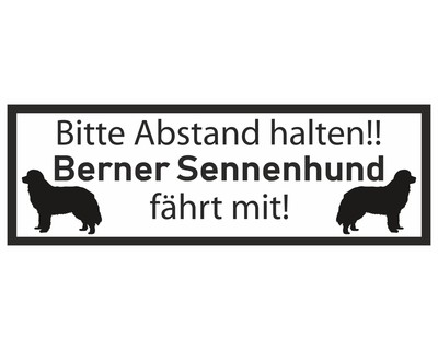 Aufkleber Berner Sennenhund fhrt mit Aufkleber