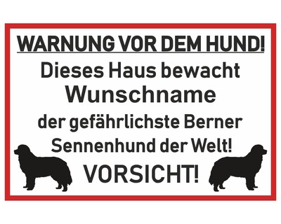 Aufkleber Berner Sennenhund Warnung - Ansicht 1