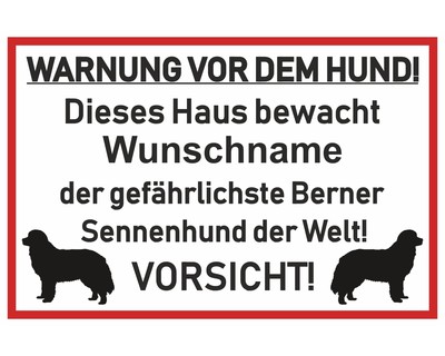 Aufkleber Berner Sennenhund Warnung