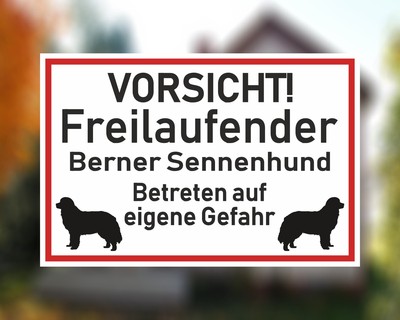 Aufkleber Vorsicht Berner Sennenhund