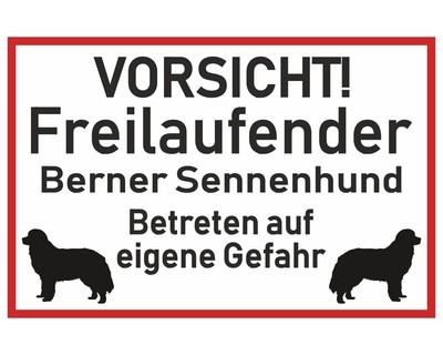 Aufkleber Vorsicht Berner Sennenhund