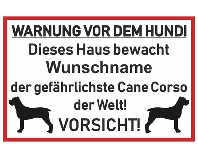 Aufkleber Cane Corso Warnung - Ansicht 1