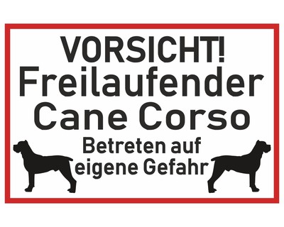 Aufkleber Vorsicht Cane Corso