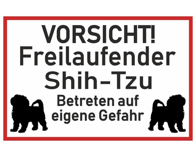 Aufkleber Vorsicht Shih-Tzu - Ansicht 1